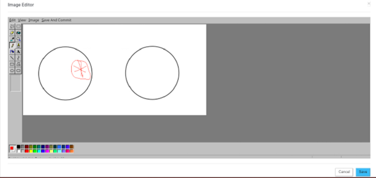 Markup diagrams using built in image editor